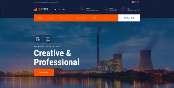 Dustri – Factory & Industrial Elementor Template Kit