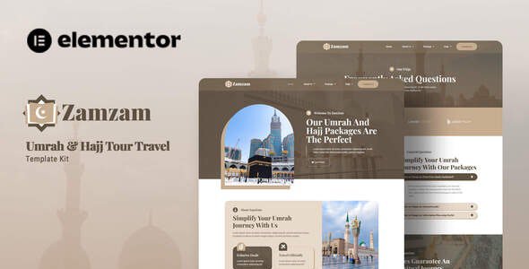 Zamzam - Umrah & Hajj Tour Travel Elementor Template Kit